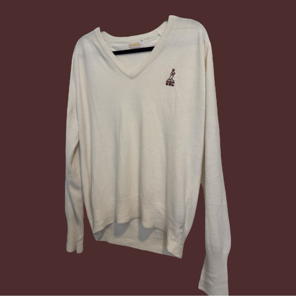 Cream V-Neck Sweater